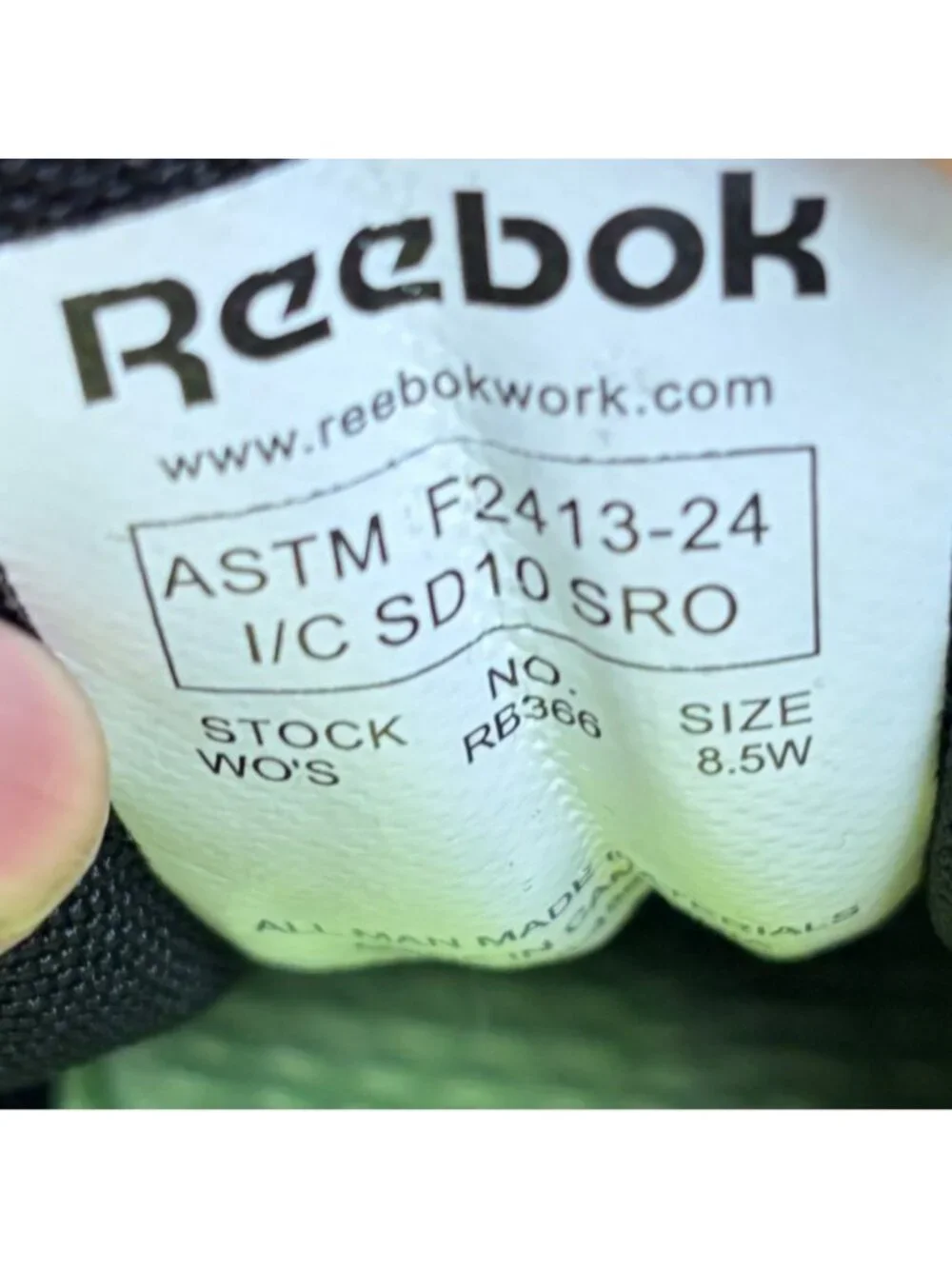 Reebok Nanoflex TR Womens Size 8.5D Black Beige Composite Toe Safety Work Shoes